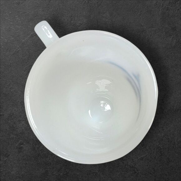 Vintage © Walt Disney World Productions Julie Milk Glass Pedestal Mug Blue White - Picture 5 of 9